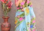 Hand Print Half Silk Sharee