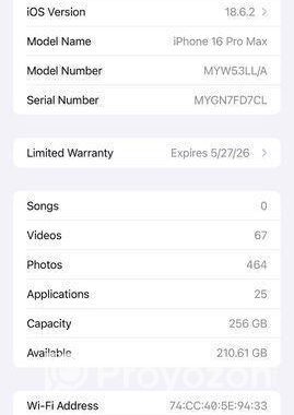 Apple iPhone 16 Pro Max 256 (Used)