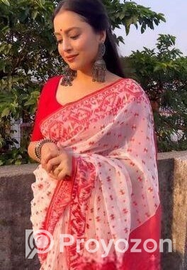 Skin Print Reshom Silk Sharee