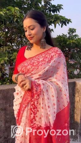 Skin Print Reshom Silk Sharee