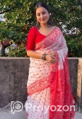 Skin Print Reshom Silk Sharee