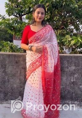 Skin Print Reshom Silk Sharee