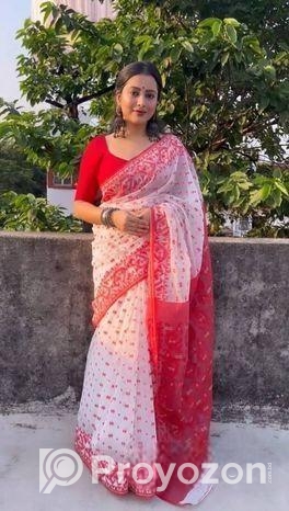 Skin Print Reshom Silk Sharee