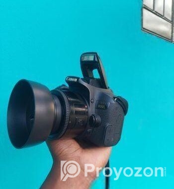 canon 800D with 50mm prime lens 1.8..