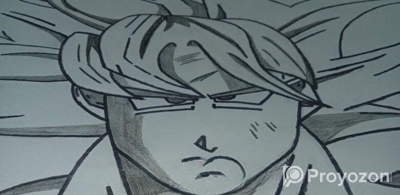 Goku on Fire And Aggressive Mood কাস্টমাইজড sketch