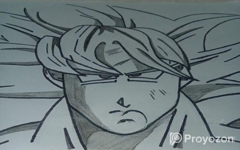 Goku on Fire And Aggressive Mood কাস্টমাইজড sketch