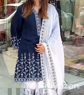 Soft Cotton Embroidery Three Piece