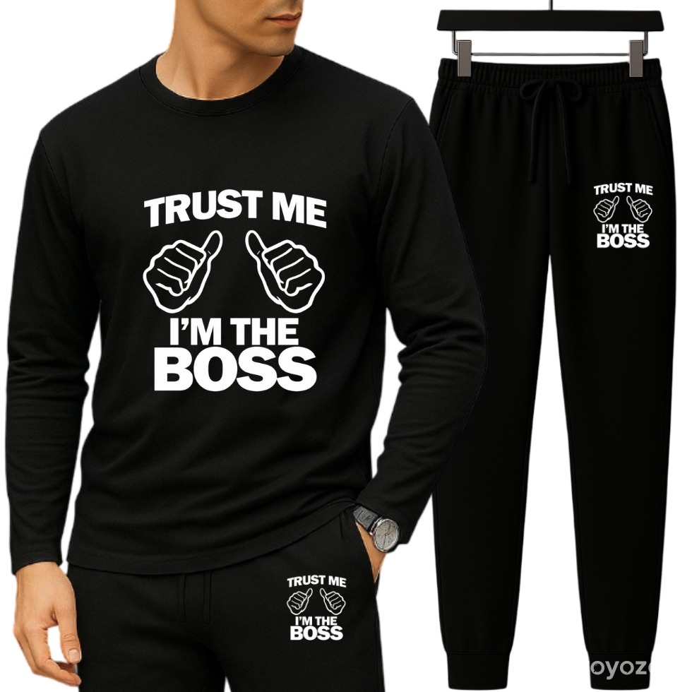 Long Sleeve Drop Shoulder Tshirt and Trouser Set