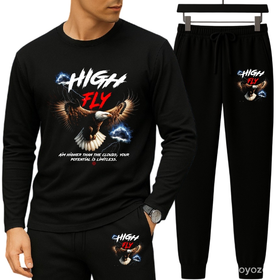 Long Sleeve Drop Shoulder Tshirt and Trouser Set