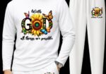 Long Sleeve Drop Shoulder Tshirt and Trouser Set