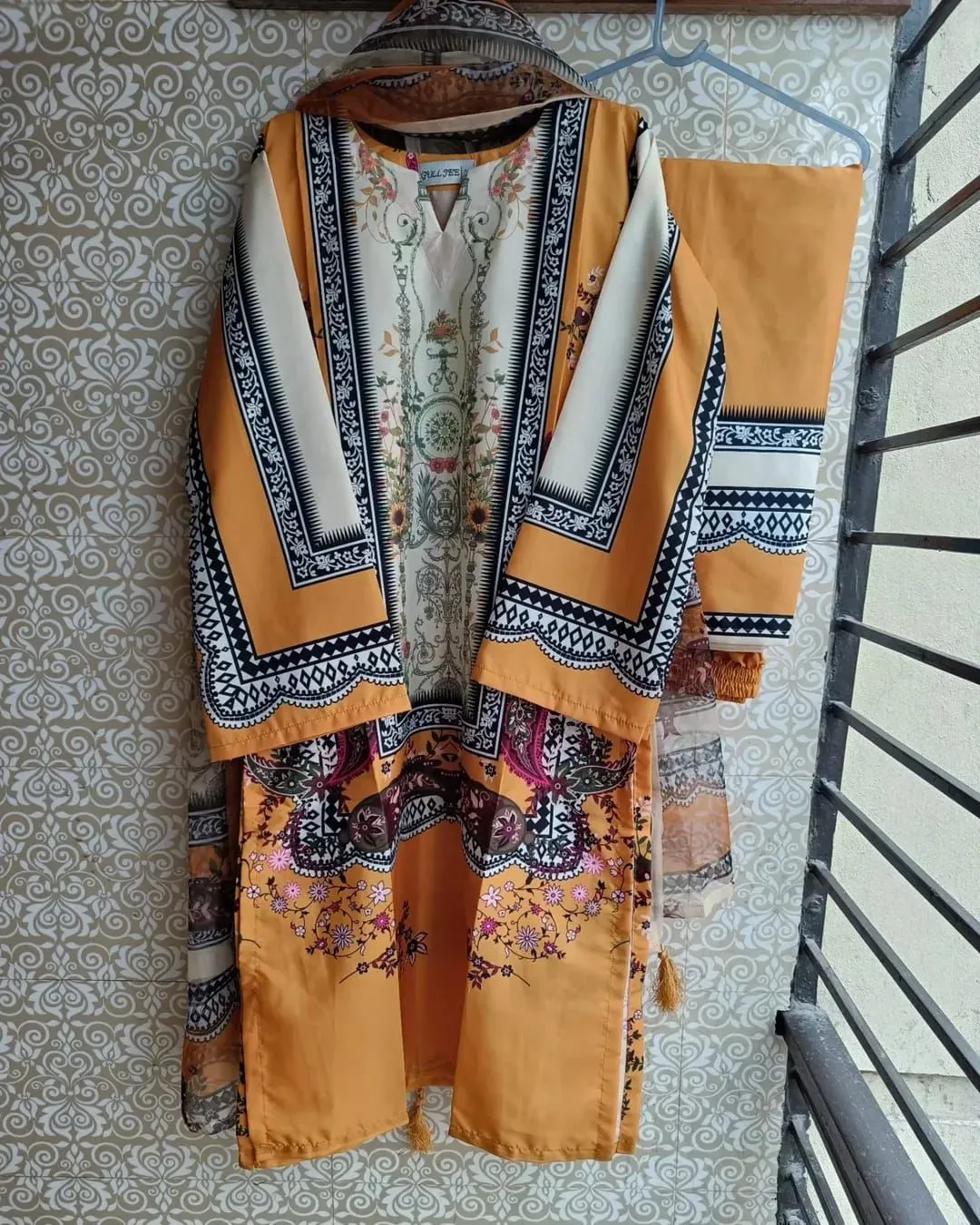 Ready Made Pure dubai silk Digital Print Three Piece