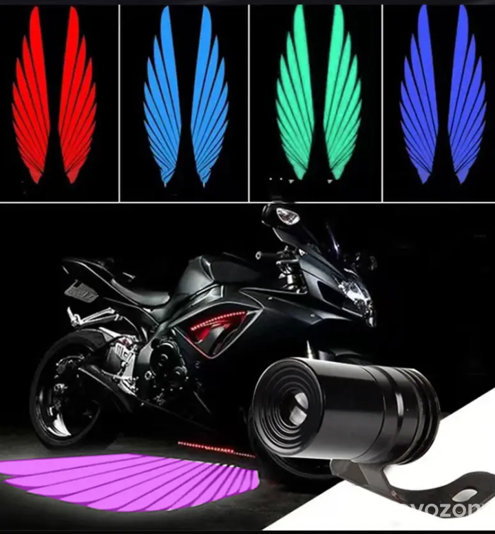 1 pair motorcycle led angle wings projector