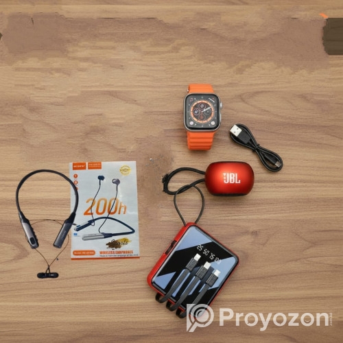 4 in 1 | Powerbank + Smartwatch + Bluetooth Speaker + Neckband