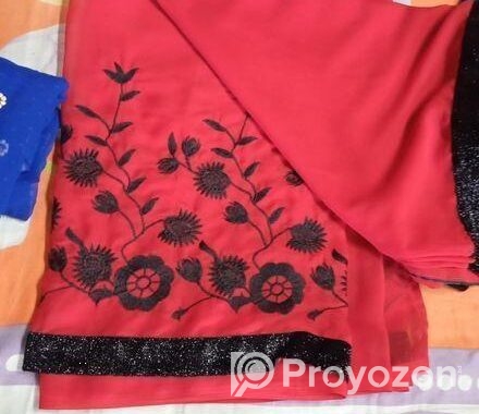 সফ্ট এক কালার জরজেট শাড়ি