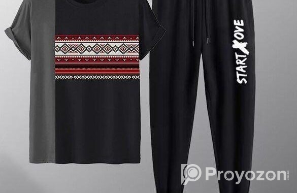 Cotton T-shirt And Trouser Set