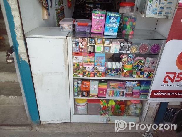 বোর্ড দিয়ে তৈরি দোকানের জন্য ৩টি রেক ও ১টি কাউন্টার বিক্রয় হইবে