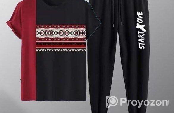 Cotton T-shirt And Trouser Set