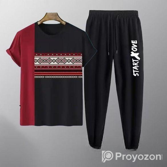 Cotton T-shirt And Trouser Set