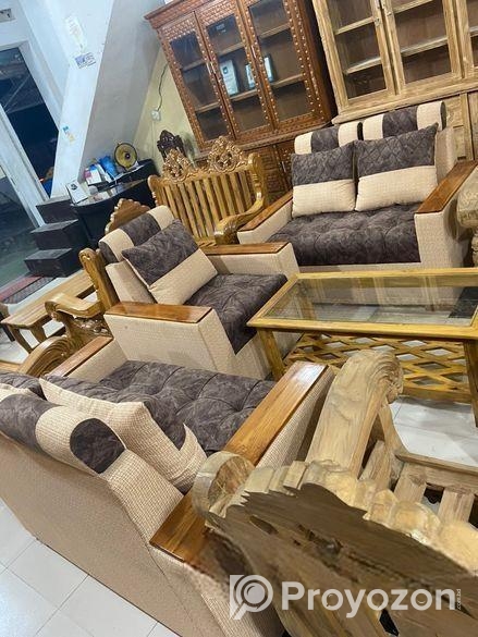 সেগুন কাঠের ৬ হাতা সোফা মাসের কিস্তিতে কিনুন