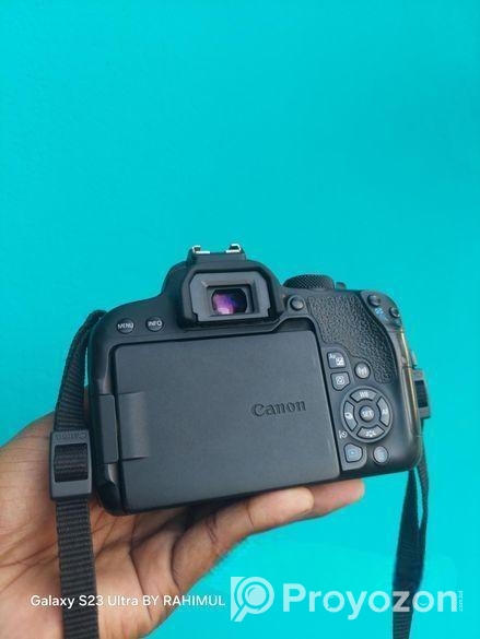 canon 800D with 50mm prime lens 1.8..