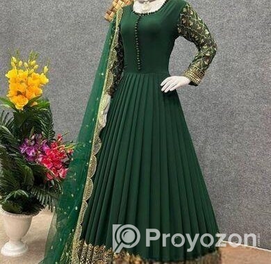 রেডিমেড জর্জেট এমব্রয়ডারি পার্টি ড্রেস