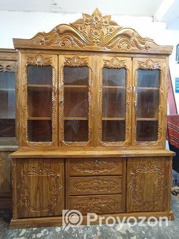 সেগুন কাঠের তৈরি ওয়াল শোকেস