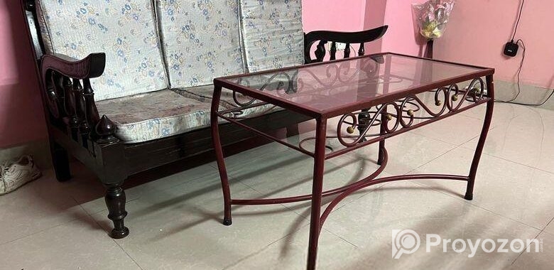 সেকুন কাঠের সোফা এবং টি টেবিল