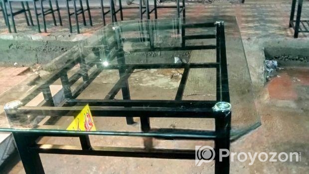 ছয় পিস চেয়ার সহ টেন মিলি গ্লাস ডাইনিং টেবিল (daining able)