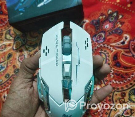 Wireless Gaming Mouse Rechargeable RGB Q13 White DPI Laptop