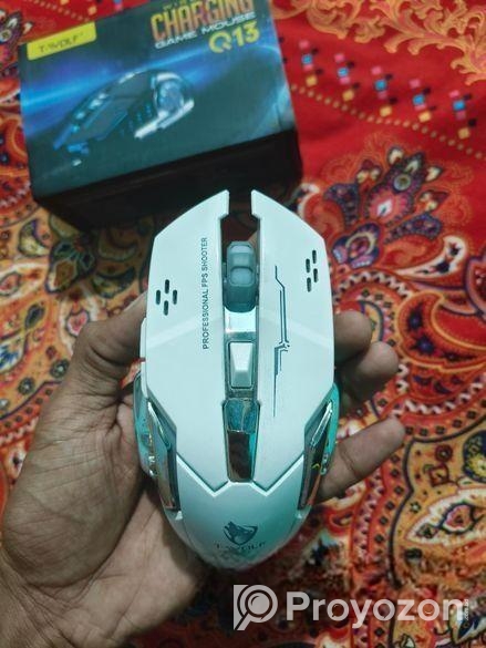 Wireless Gaming Mouse Rechargeable RGB Q13 White DPI Laptop
