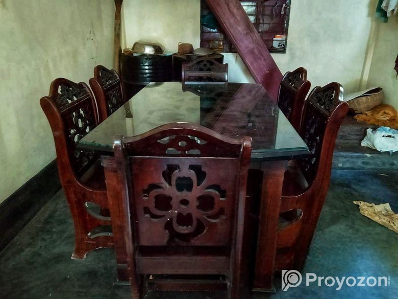 ৬ চেয়ারের সাথে ডাইনিং টেবিল গ্লাসের