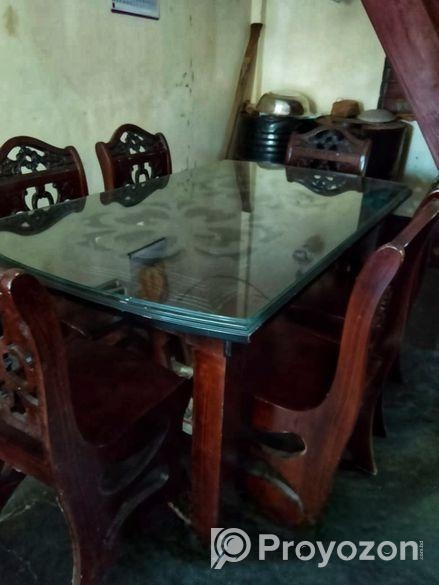 ৬ চেয়ারের সাথে ডাইনিং টেবিল গ্লাসের