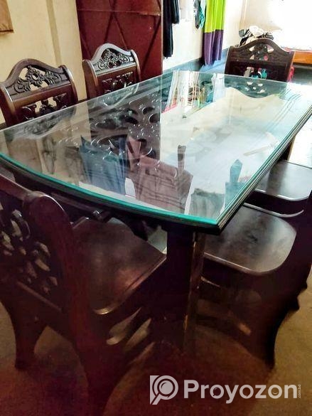 ৬ চেয়ারের সাথে ডাইনিং টেবিল গ্লাসের