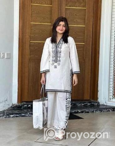 Digital Print Ready Made Two Piece In Soft Linen Cotton Fabric