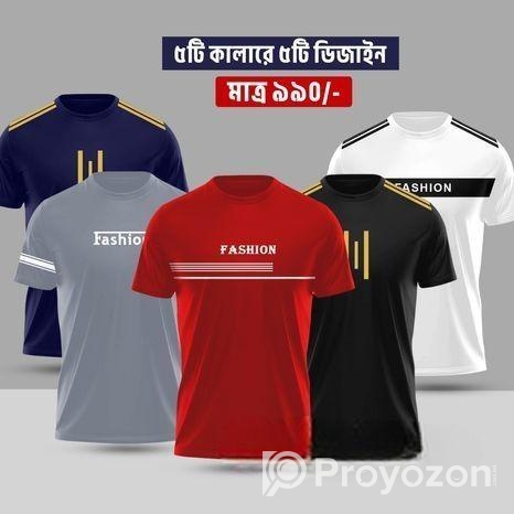 Stylish/comfortable Sports T-shirt 5 (five) Pis Combo Offer