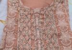 স্টাইলিশ পিচ (peach) রঙের এমব্রয়ডারি ও বিডসের কাজ করা কামিজ দোপাট
