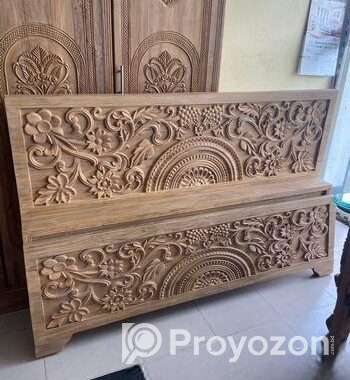 চিটাগং সেগুন কাঠের 3D ডিজাইন খাট