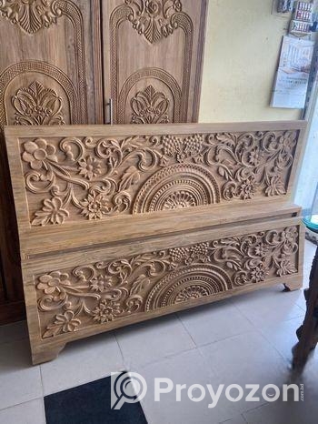 চিটাগং সেগুন কাঠের 3D ডিজাইন খাট