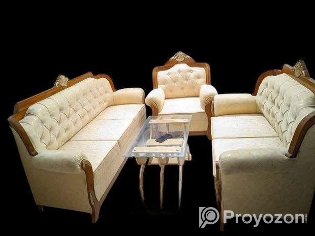 সেগুন কাঠের গদি সোফা 1 বছরের EMI করে কিনুন