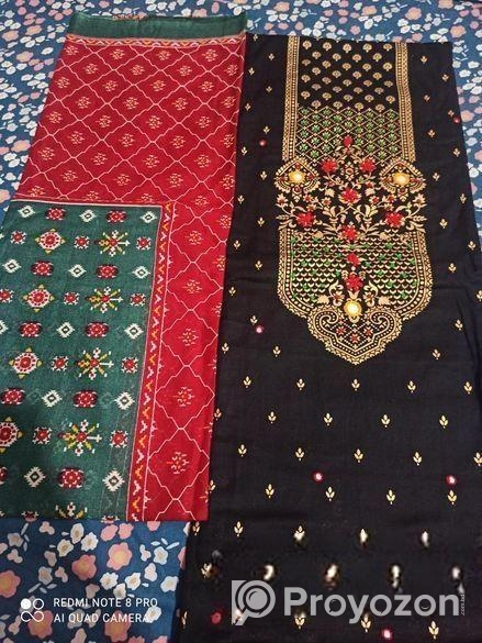 কারচুপির কটন থ্রিপিছ