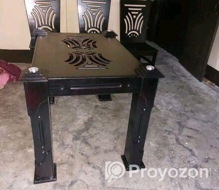 Four-Chair Glass Dining Table