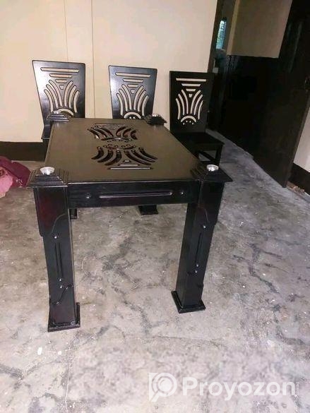 Four-Chair Glass Dining Table