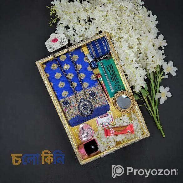 Premium Silk Katan Saree Combo Pack – Blue