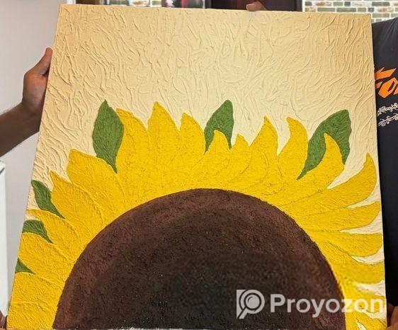 Painting (handmade Sunflower Texture) “দেয়ালে ফুটুক সূর্যের হাসি