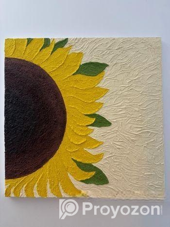 Painting (handmade Sunflower Texture) “দেয়ালে ফুটুক সূর্যের হাসি