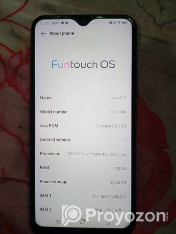 Vivo Y11 . (Used)