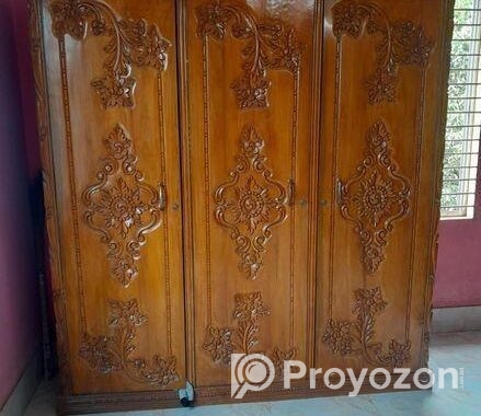 তিন পাল্লার আলমারি সেগুন কাঠের