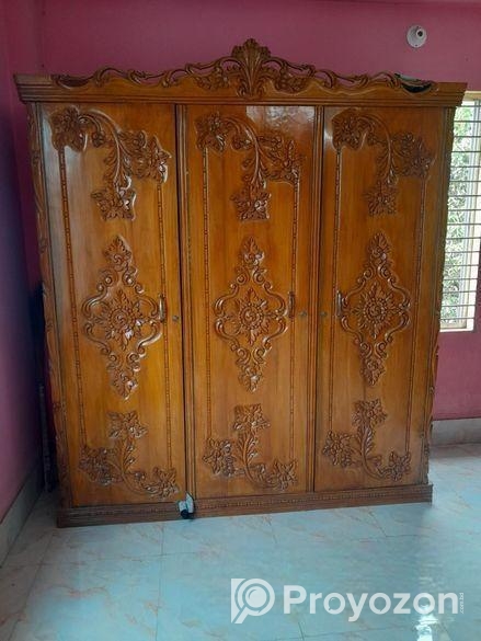 তিন পাল্লার আলমারি সেগুন কাঠের