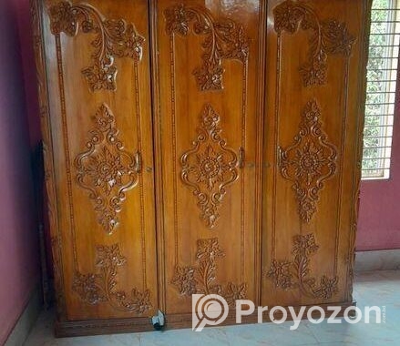 তিন পাল্লার আলমারি সেগুন কাঠের