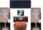 সৌর প্যাকেজ 2stand Fan 5bulb 20hrs Backup